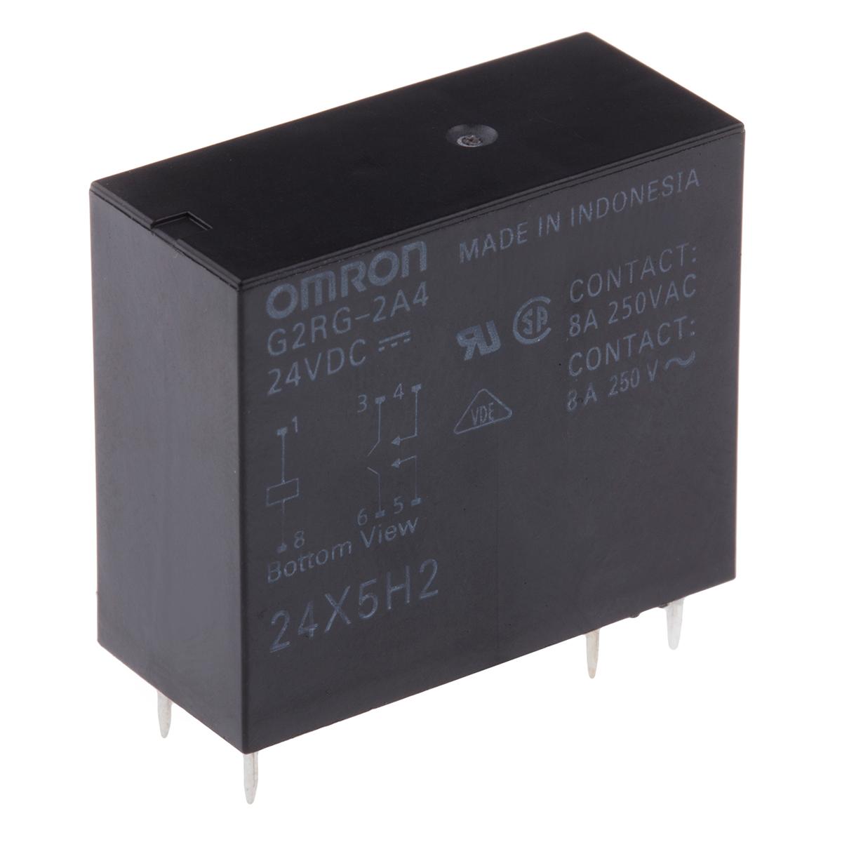 Produktfoto 1 von Omron G2RG  Monostabiles Relais, Printrelais DPST 8A 24V dc Spule