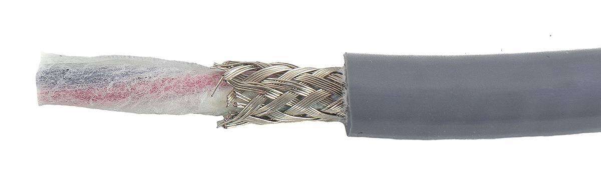 Produktfoto 1 von Alpha Wire EcoFlex PUR ECO Steuerkabel, 4-adrig x 0,78 mm² Grau, 30m, 18 AWG, Geflecht