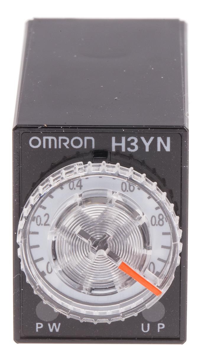 Omron H3YN Zeitrelais, Frontplattenmontage, 0.1 s → 10min, 24V dc, 4 Kont. Multifunktion, 4 Schließer/4 Öffner