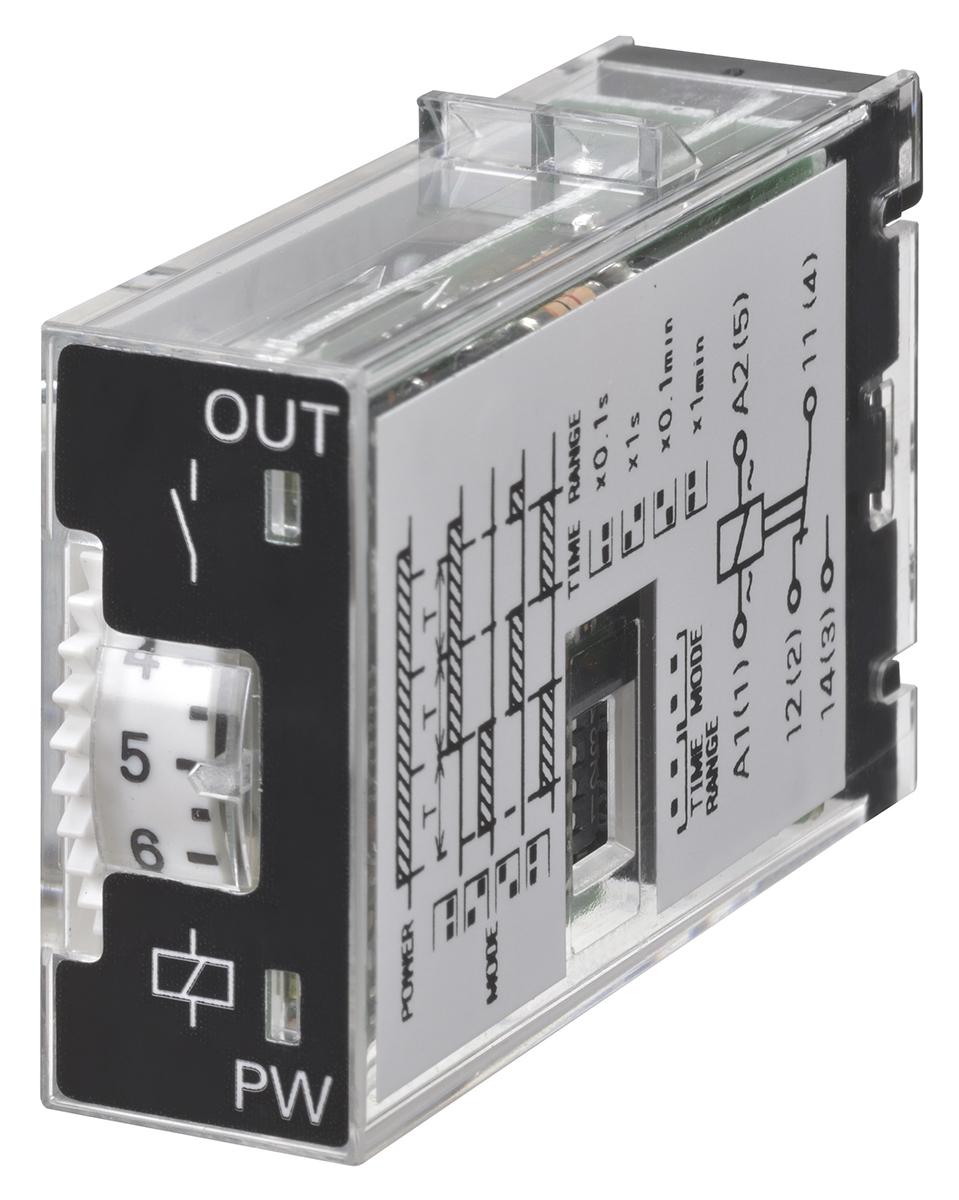 Omron H3RN Zeitrelais, Frontplattenmontage, 0.1 s → 10min, 24V dc, 2 Kont. Multifunktion, 1-poliger Wechsler