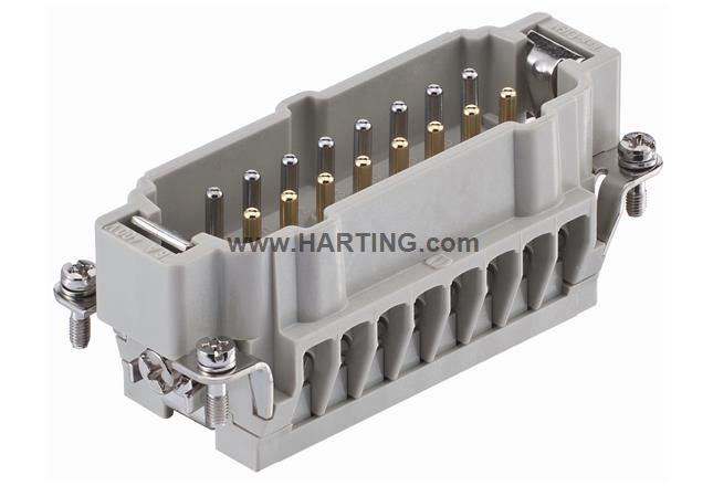 HARTING Han E Industrie-Steckverbinder Kontakteinsatz, 16-polig 16A Stecker, Schrauben