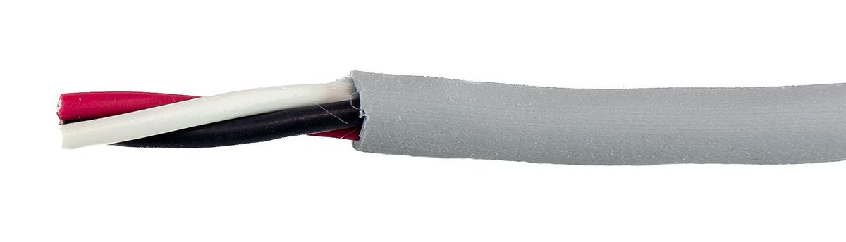 Produktfoto 1 von Alpha Wire EcoCable Mini ECO Steuerkabel, 3-adrig x 0,09 mm² Grau, 30m, 28 AWG, Folie