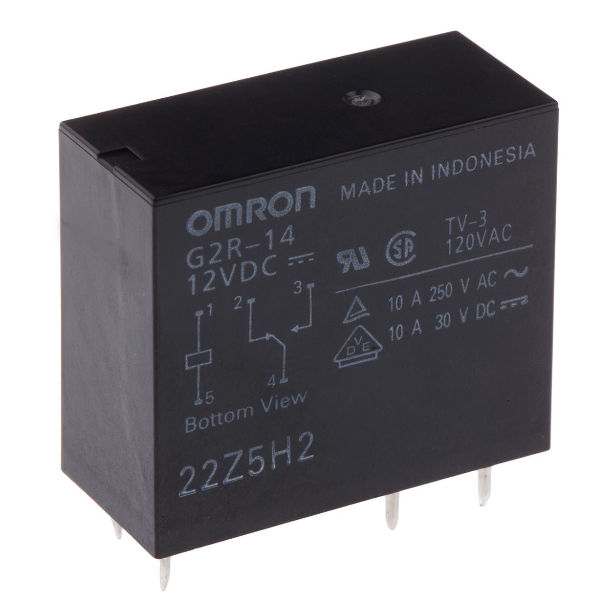 Omron G2R-1  Monostabiles Relais, Printrelais 1-poliger Wechsler 10A 12V dc Spule