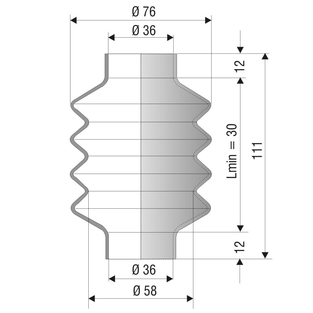 Produktfoto 2 von Faltenbalg F-4017-NBR