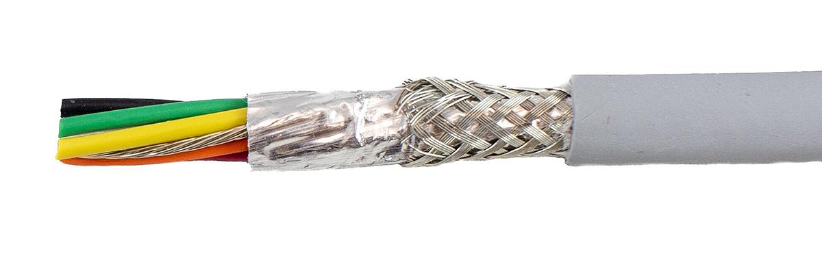 Produktfoto 1 von Alpha Wire EcoCable Mini ECO Steuerkabel, 6-adrig x 0,09 mm² Grau, 30m, 28 AWG, Folie und Geflecht