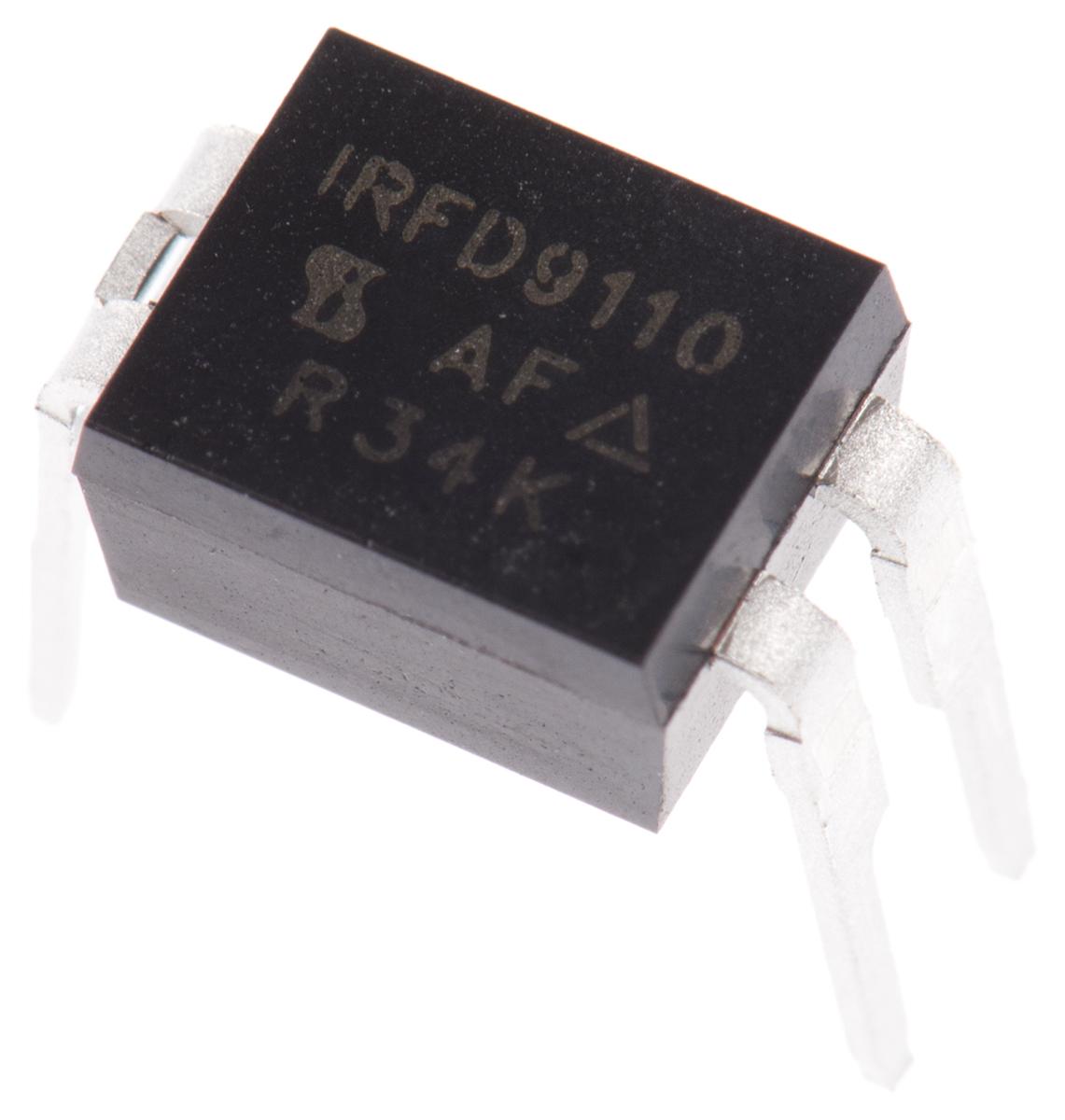 Produktfoto 1 von Vishay IRFD9110PBF P-Kanal, THT MOSFET 100 V / 700 mA 1,3 W, 4-Pin HVMDIP