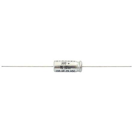 Vishay TE, THT Aluminium-Elektrolyt Kondensator 200μF -10 → +75% / 25V dc, Ø 9mm x 38mm, bis 105°C