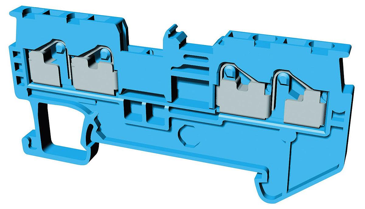 Produktfoto 1 von Omron XW5T DIN-Schienen Anschlussklemmenblock Einfach Blau, 1.5mm², 600 V / 15 (UL) A, 17.5 (IEC) A, Einstecken