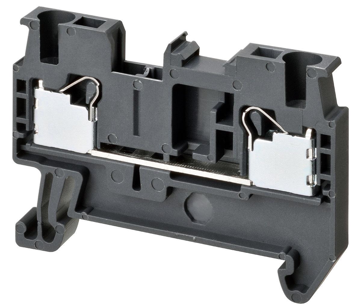 Produktfoto 1 von Omron XW5T DIN-Schienen Anschlussklemmenblock Einfach Grau, 2.5mm², 800 V / 20 (UL) A, 24 (IEC) A, Einstecken