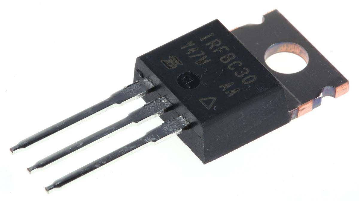 Produktfoto 1 von Vishay IRFBC30PBF N-Kanal, THT MOSFET 600 V / 3,6 A 74 W, 3-Pin TO-220AB