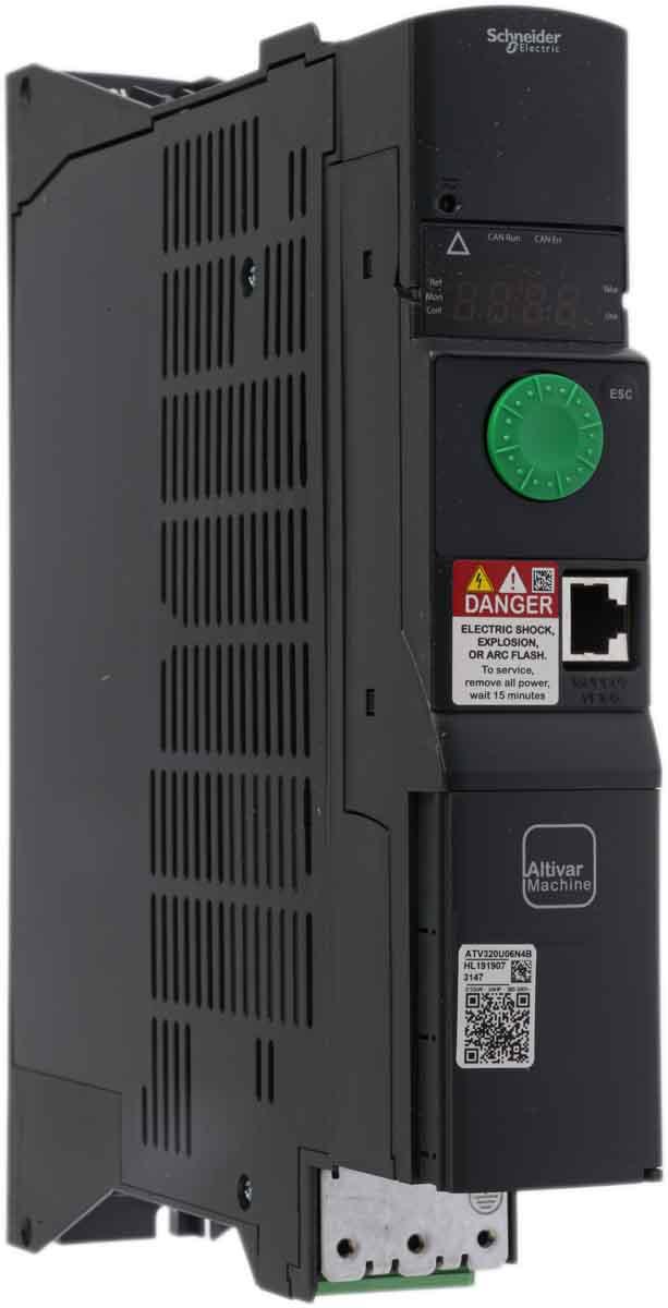 Produktfoto 1 von Schneider Electric ATV320, 3-Phasen Drehzahlgeregelter Antrieb 0,55 kW, 400 V ac / 2,8 A 0.1 → 599Hz