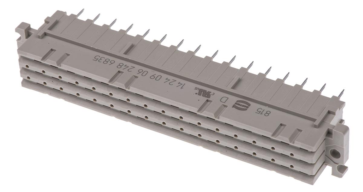 Harting C2 DIN 41612-Steckverbinder Buchse Gerade, 48-polig / 3-reihig, Raster 5.08mm Lötanschluss Durchsteckmontage