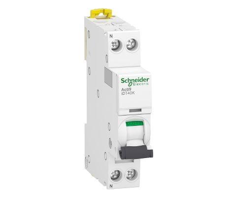 Produktfoto 1 von Schneider Electric Acti9 iDT40K Leitungsschutzschalter Typ C, Pol 1P+N 40A 230V Acti 9 DIN-Schienen-Montage