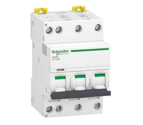 Schneider Electric Acti9 iDT40K Leitungsschutzschalter Typ C, Pol 3P+N 10A 400V Acti 9 DIN-Schienen-Montage