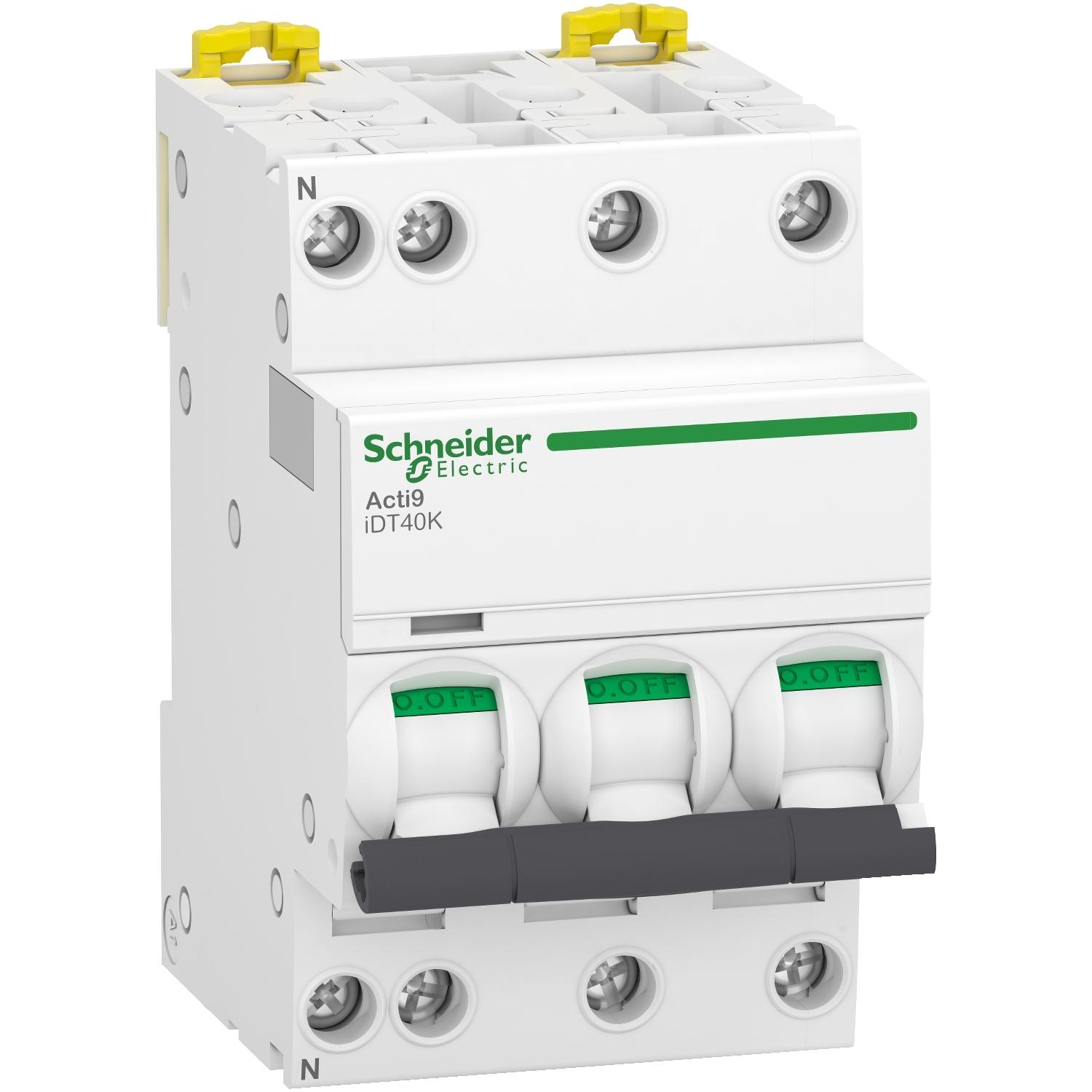 Schneider Electric Acti9 iDT40K Leitungsschutzschalter Typ C, Pol 3P+N 40A 400V Acti 9 DIN-Schienen-Montage