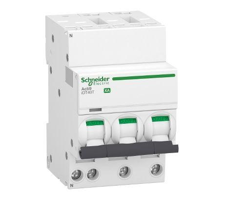 Produktfoto 1 von Schneider Electric Acti9 iDT40T XA Leitungsschutzschalter Typ C, Pol 3P+N 6A 400V Acti 9 DIN-Schienen-Montage