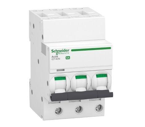 Produktfoto 1 von Schneider Electric Acti9 iDT40N XA Leitungsschutzschalter Typ C, 3-polig 6A 400V Acti 9 DIN-Schienen-Montage