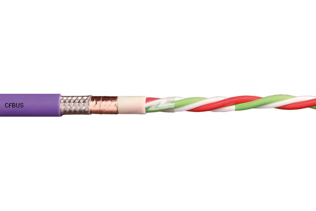 Produktfoto 1 von Igus Netzleitung, 2-adrig Typ PROFIBUS Roter Flieder x 0,25 mm² 5 A, 100m, 500 V, Thermoplastische Elastomere TPE