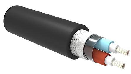 Produktfoto 1 von TE Connectivity C-Lite Netzkabel, 2-adrig Schwarz x 0,5 mm² /Ø 5.3mm 50m, 600 V, Raucharm halogenfrei (LSZH)