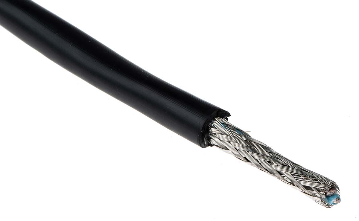 Produktfoto 1 von TE Connectivity C-Lite Netzkabel, 2-adrig Schwarz x 0,75 mm² /Ø 5.1mm 50m, 600 V, Raucharm halogenfrei (LSZH)