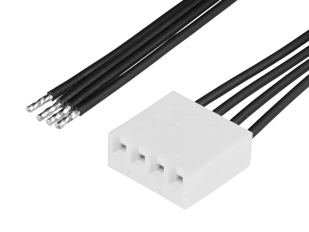 Produktfoto 1 von Molex KK 369 Konfektioniertes Kabel 219665 KK 396 / offenes Ende Buchse Raster 3.96mm, 150mm