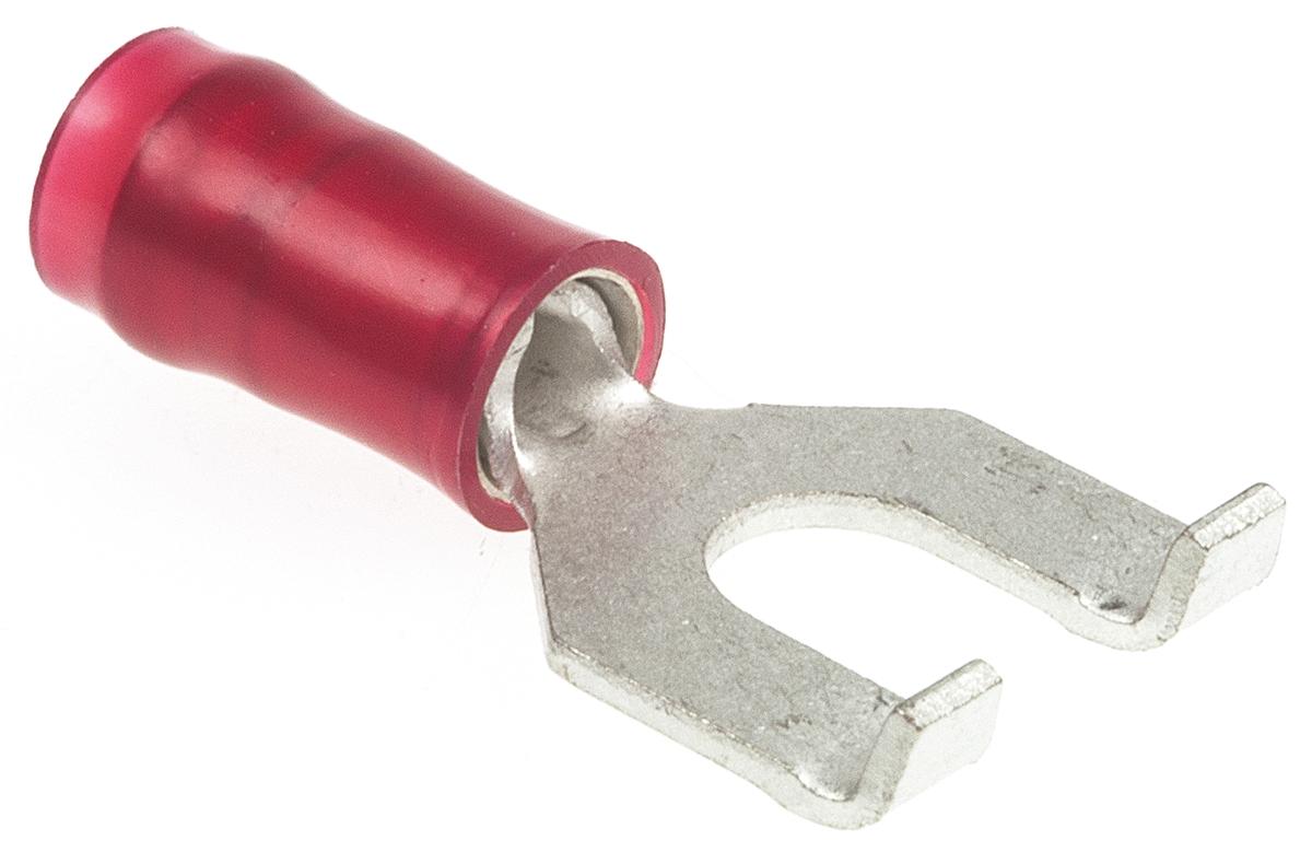 Produktfoto 1 von TE Connectivity PIDG Rot Isoliert Gabelkabelschuh B. 10.57mm Nylon, min. 0.3mm², max. 1.4mm² 22AWG 16AWG