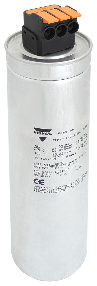 Produktfoto 1 von Vishay PFC Kondensator, 3 x 82.9μF, 12.5kvar / 13.5kvar, 3-phasig, Serie PhMKP, -5%, +5%, 400V ac