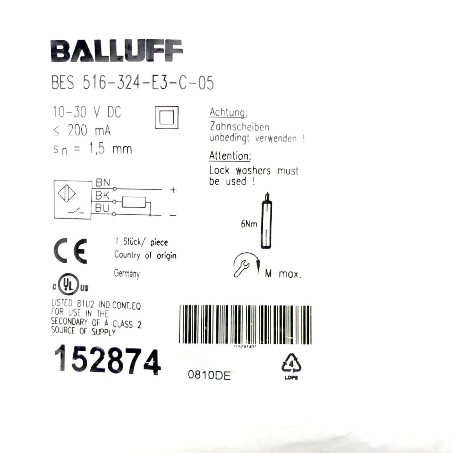 Produktfoto 5 von BALLUFF Induktiver Standardsensor BES00MM