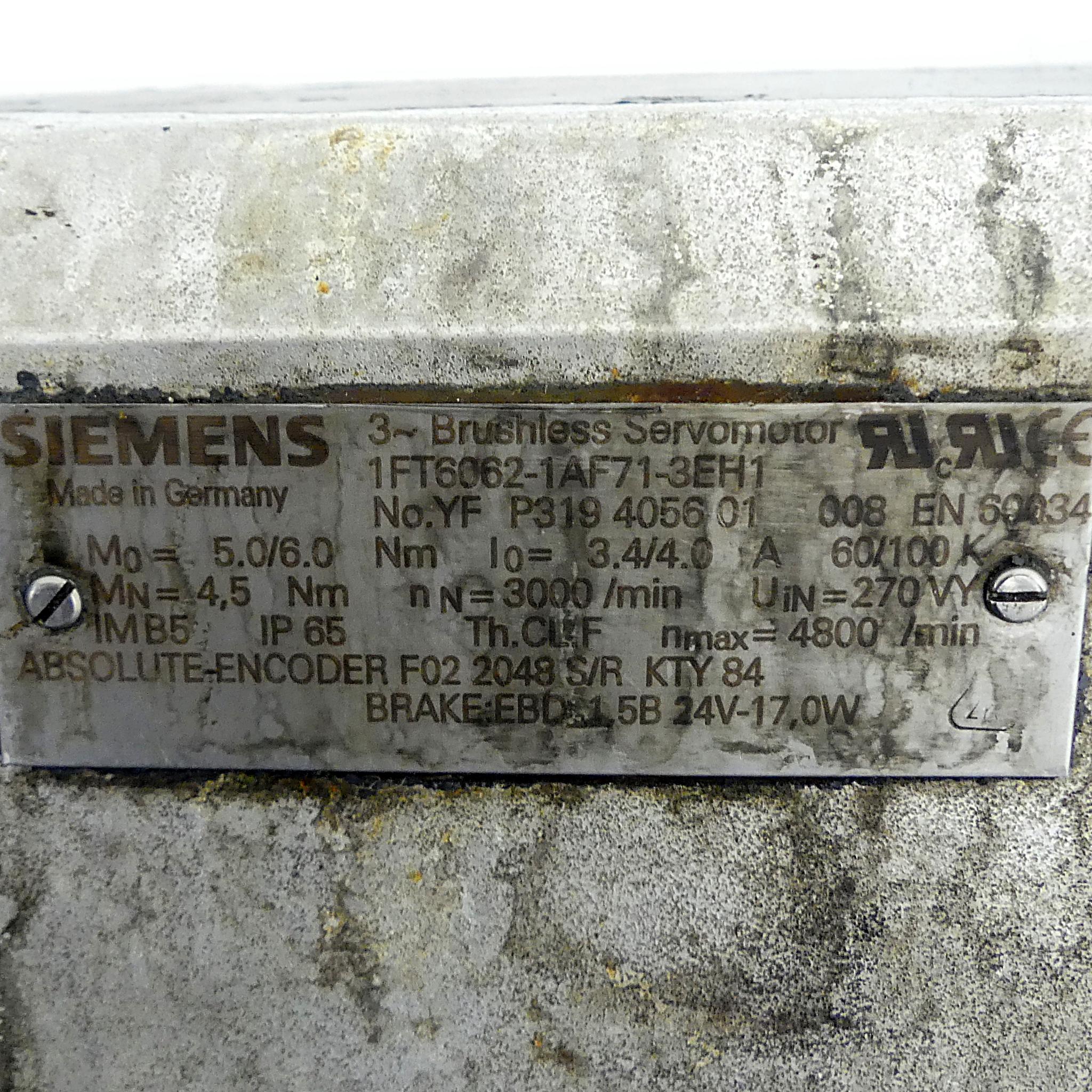 Produktfoto 2 von SIEMENS Bürstenloser Servomotor