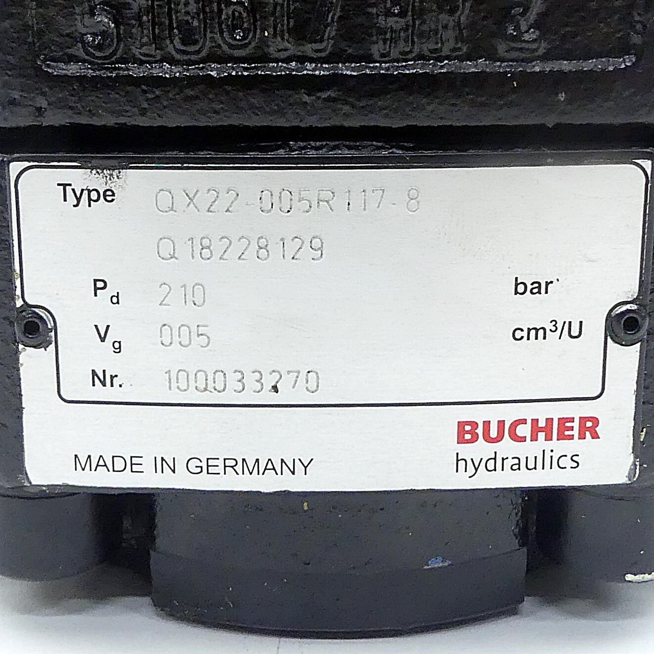 Produktfoto 2 von BUCHER HYDRAULICS Innenzahnrad-Pumpe QX22-005R117-8