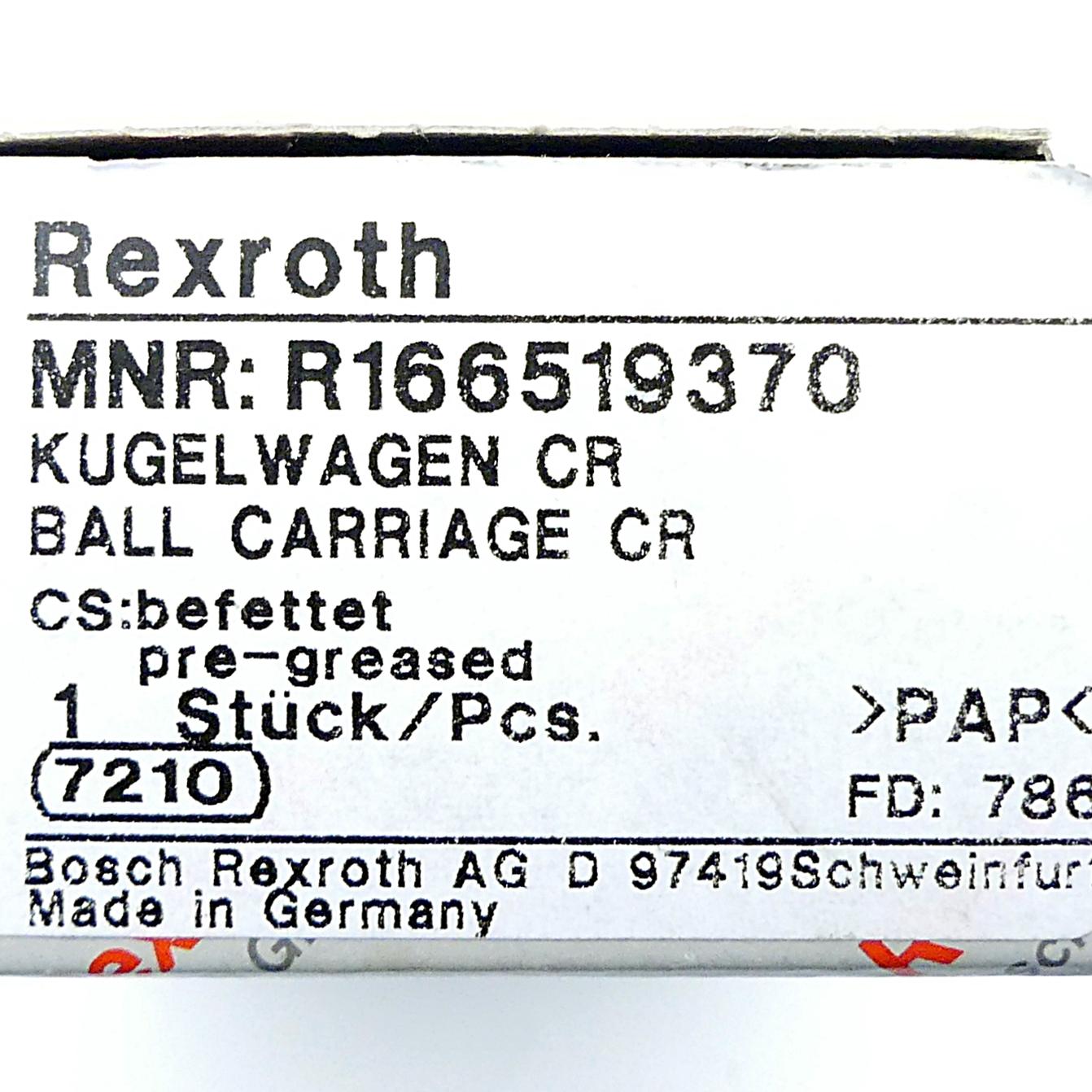 Produktfoto 2 von REXROTH Kugelführungswagen KWD-015-FKS-C0-H-1