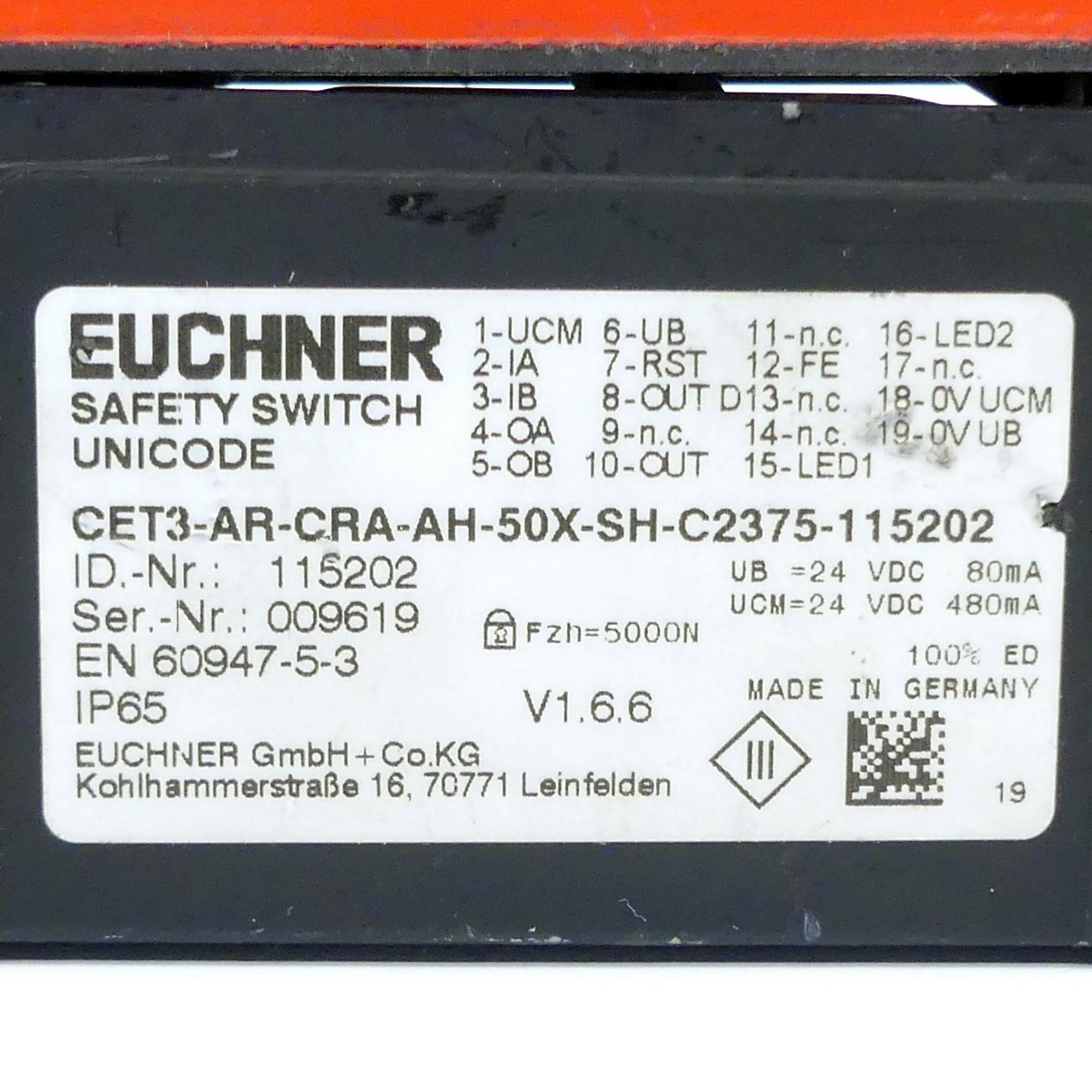 Produktfoto 2 von EUCHNER Sicherheitsschalter CET3-AR-CRA-AH-50X-SH-C2375-115202