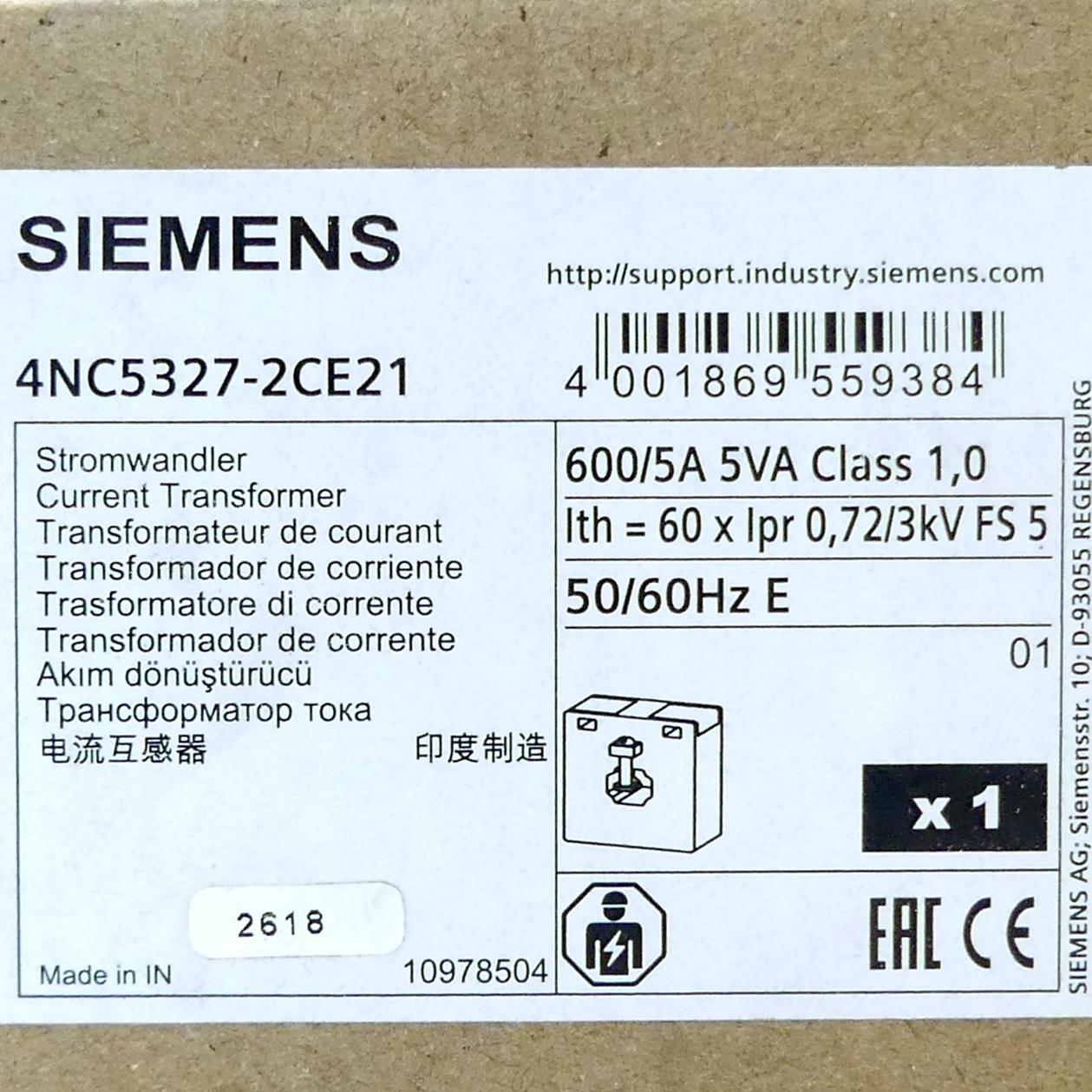 Produktfoto 2 von SIEMENS Stromwandler