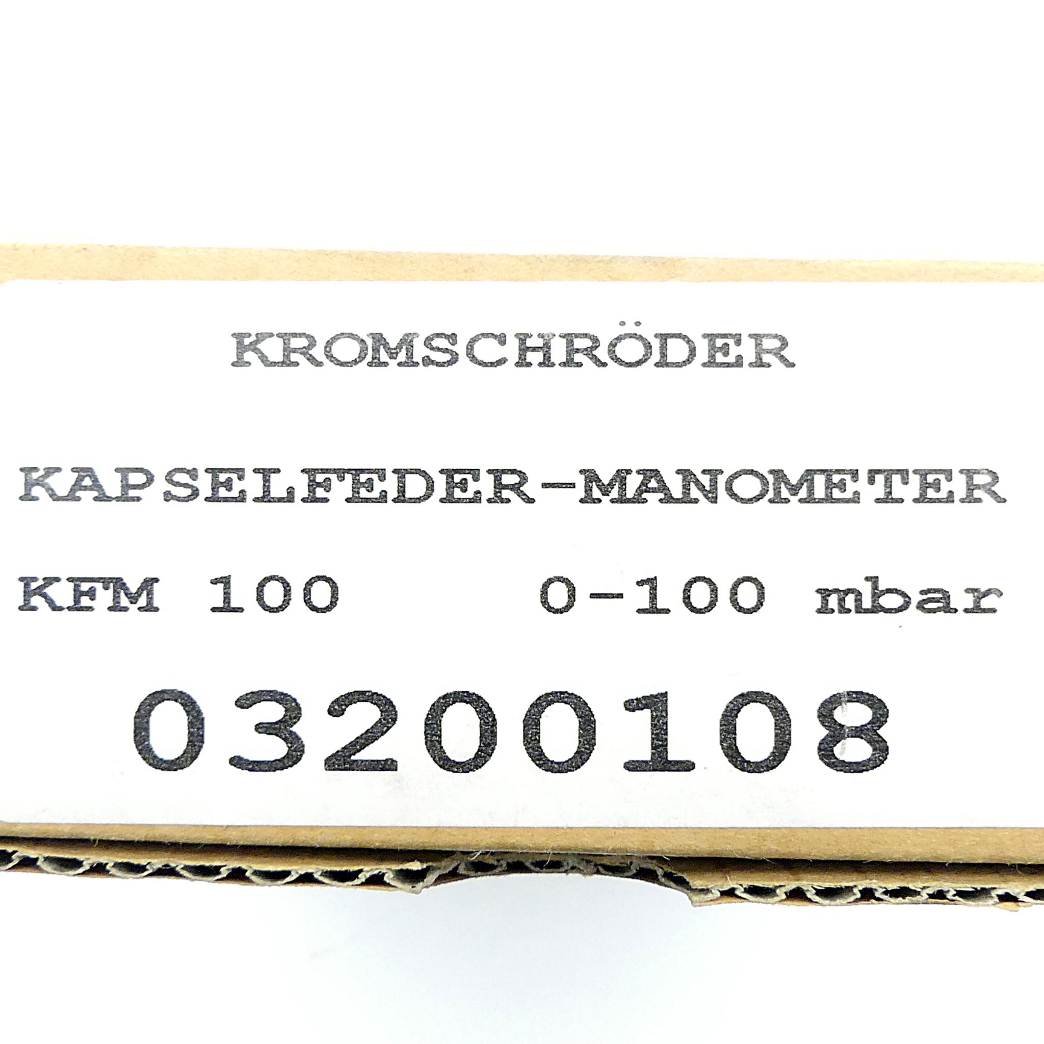 Produktfoto 2 von KROMSCHRöDER Kapselfeder-Manometer KFM 100