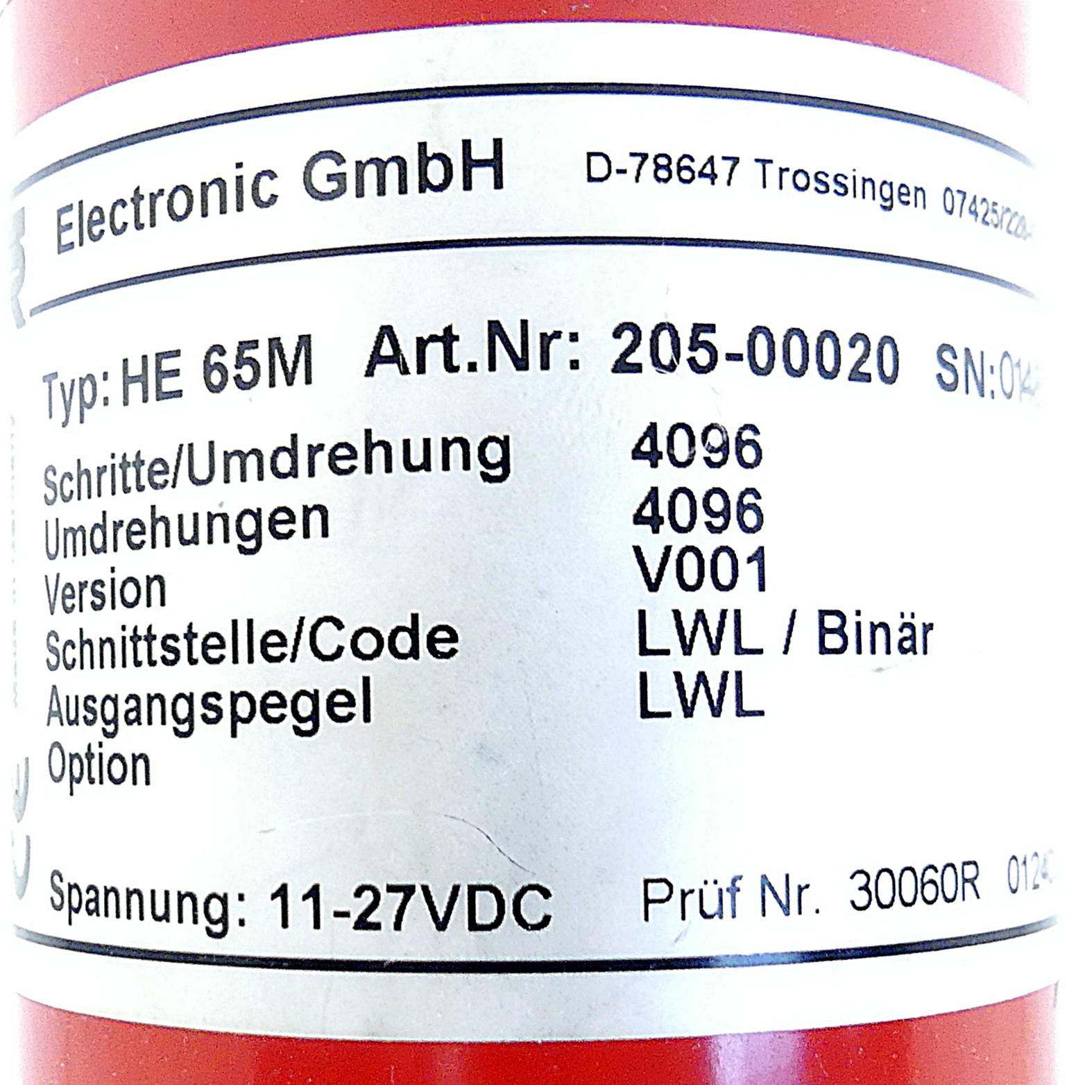 Produktfoto 2 von TR ELECTRONIC Drehgeber HE 65M