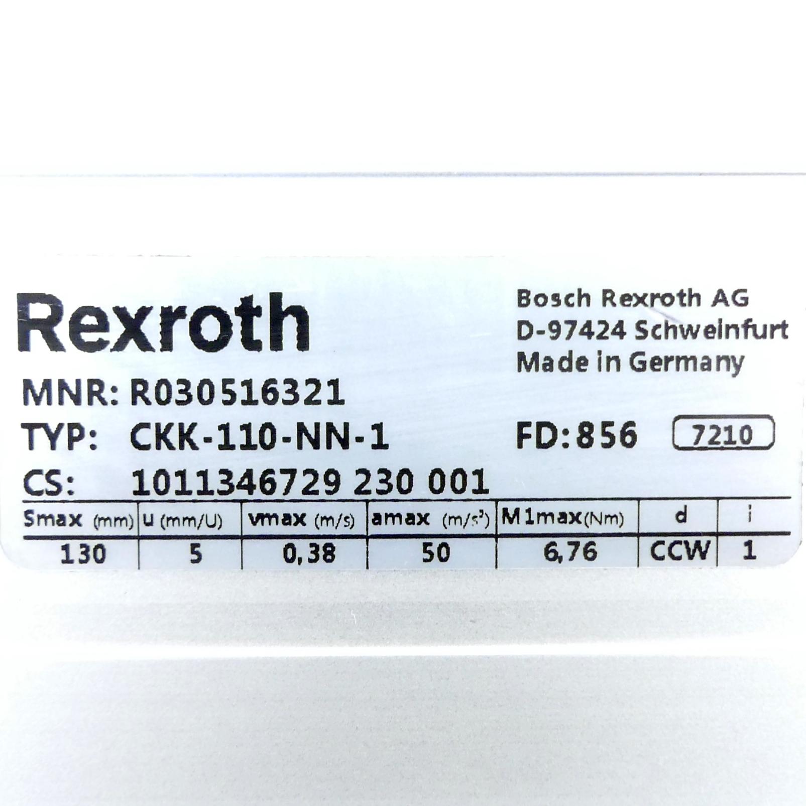 Produktfoto 2 von REXROTH Linearmodul CKK-110-NN-1