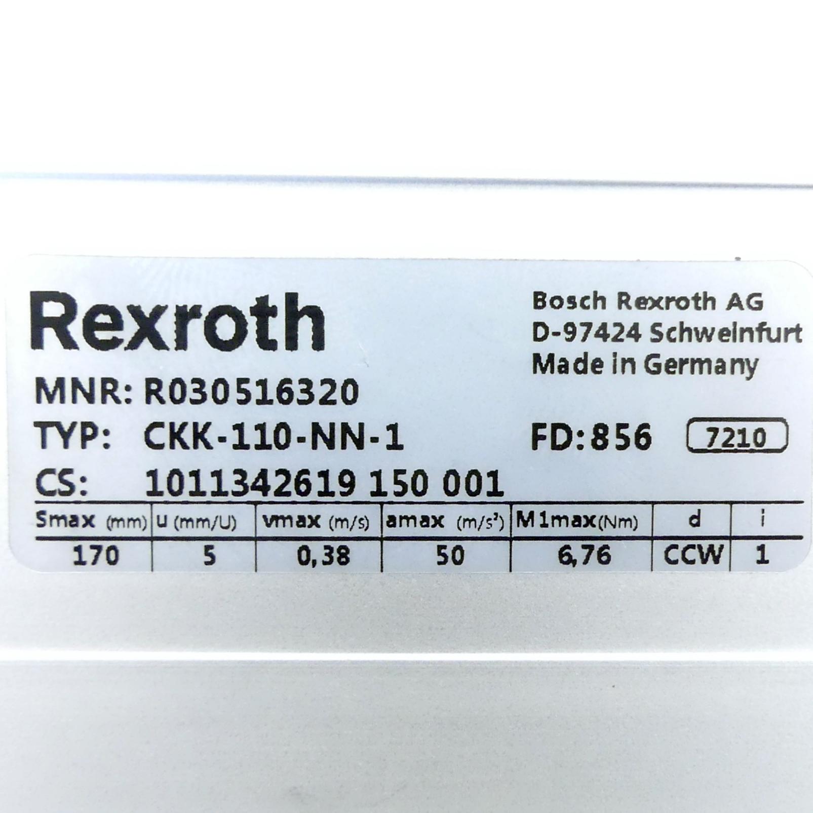 Produktfoto 2 von REXROTH Linearmodul CKK-110-NN-1