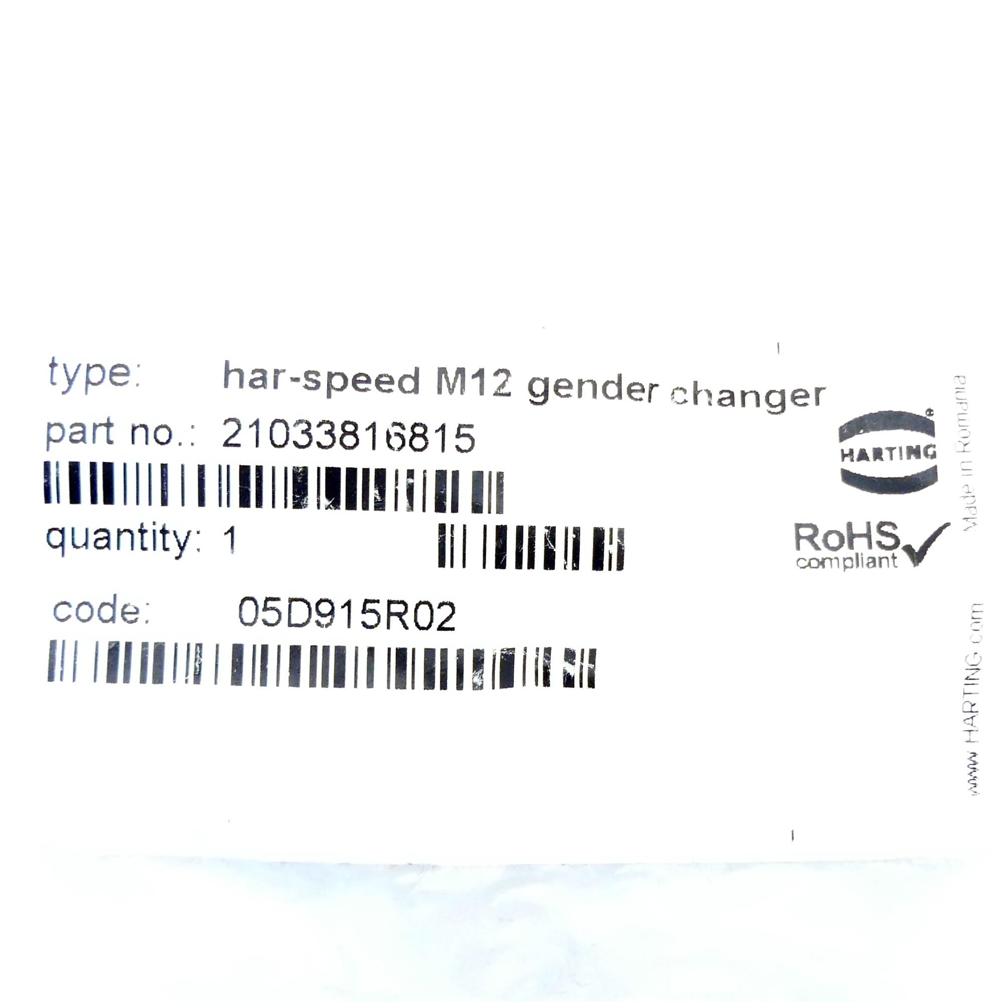 Produktfoto 2 von HARTING Genderchanger har-speed M12