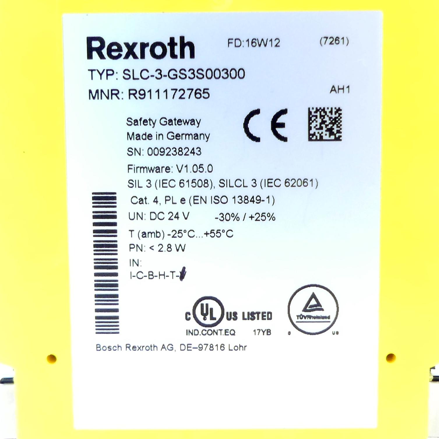 Produktfoto 2 von REXROTH Sicherheitsrelais SLC-3-GS3S00300