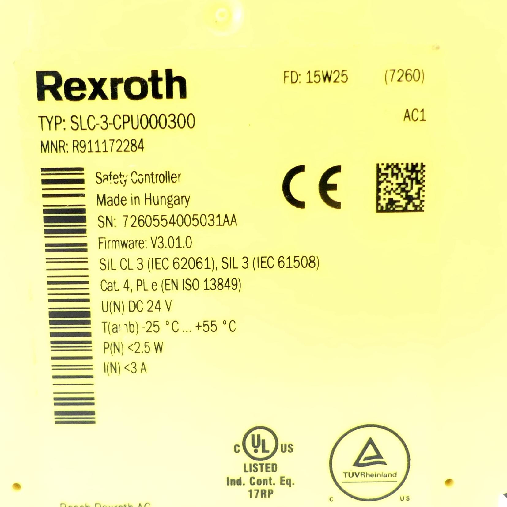 Produktfoto 2 von REXROTH Sicherheitsrelais SLC-3-CPU000300