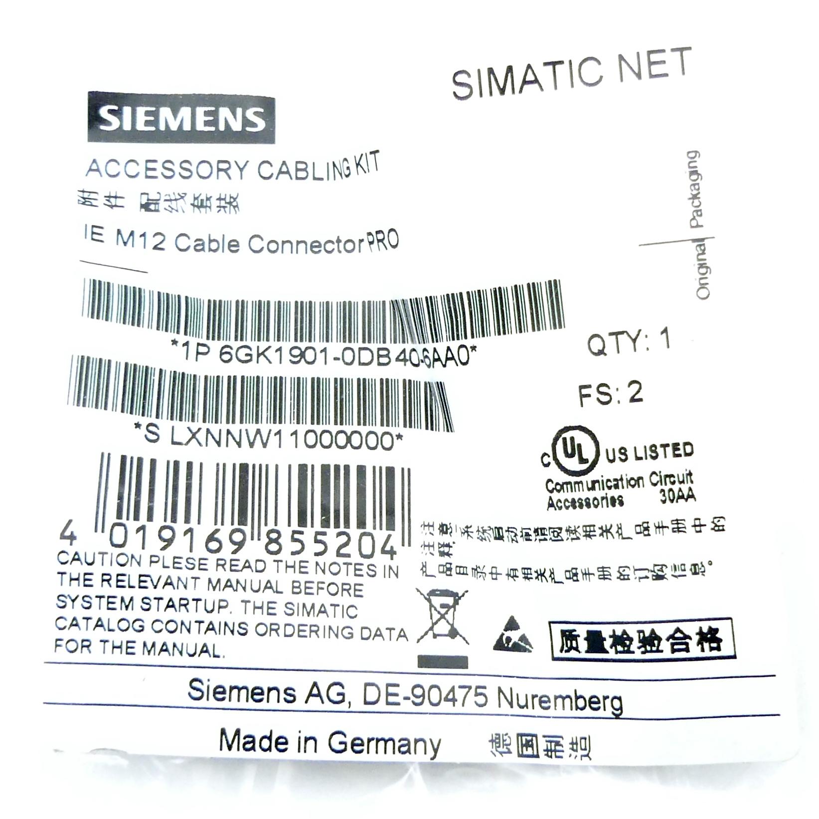 Produktfoto 2 von SIEMENS Kabelstecker 6GK1901-0DB40-6AA0