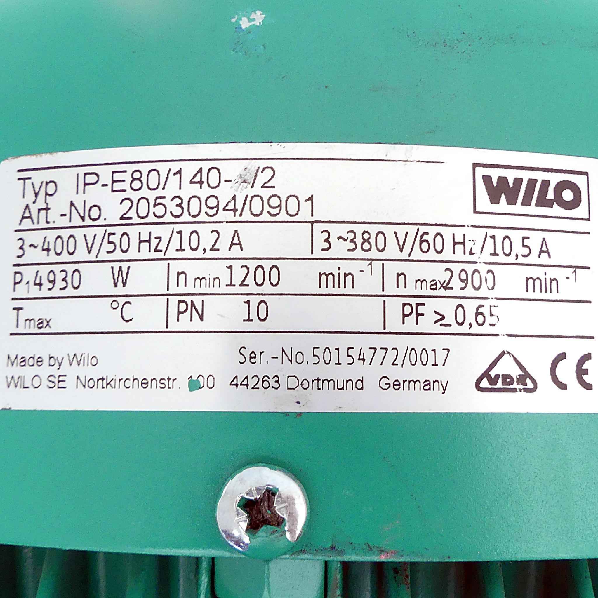 Produktfoto 2 von WILO Inlinepumpe IP-E80/140-4/2