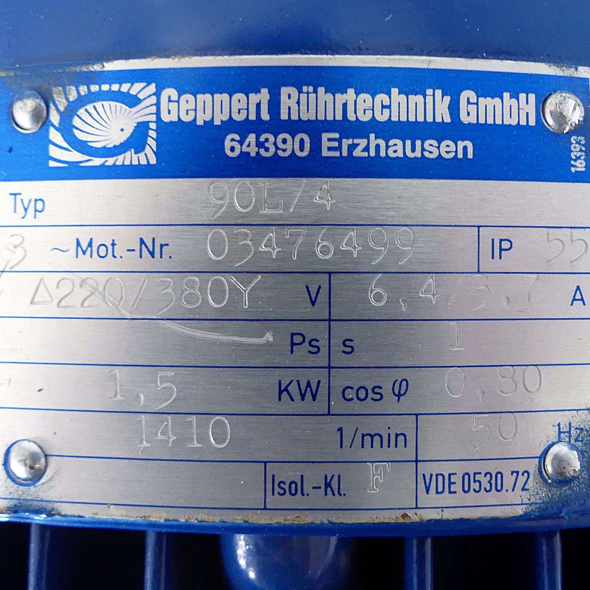 Produktfoto 2 von GEPPERT RüHRTECHNIK GMBH Motor SPR 4/1,5