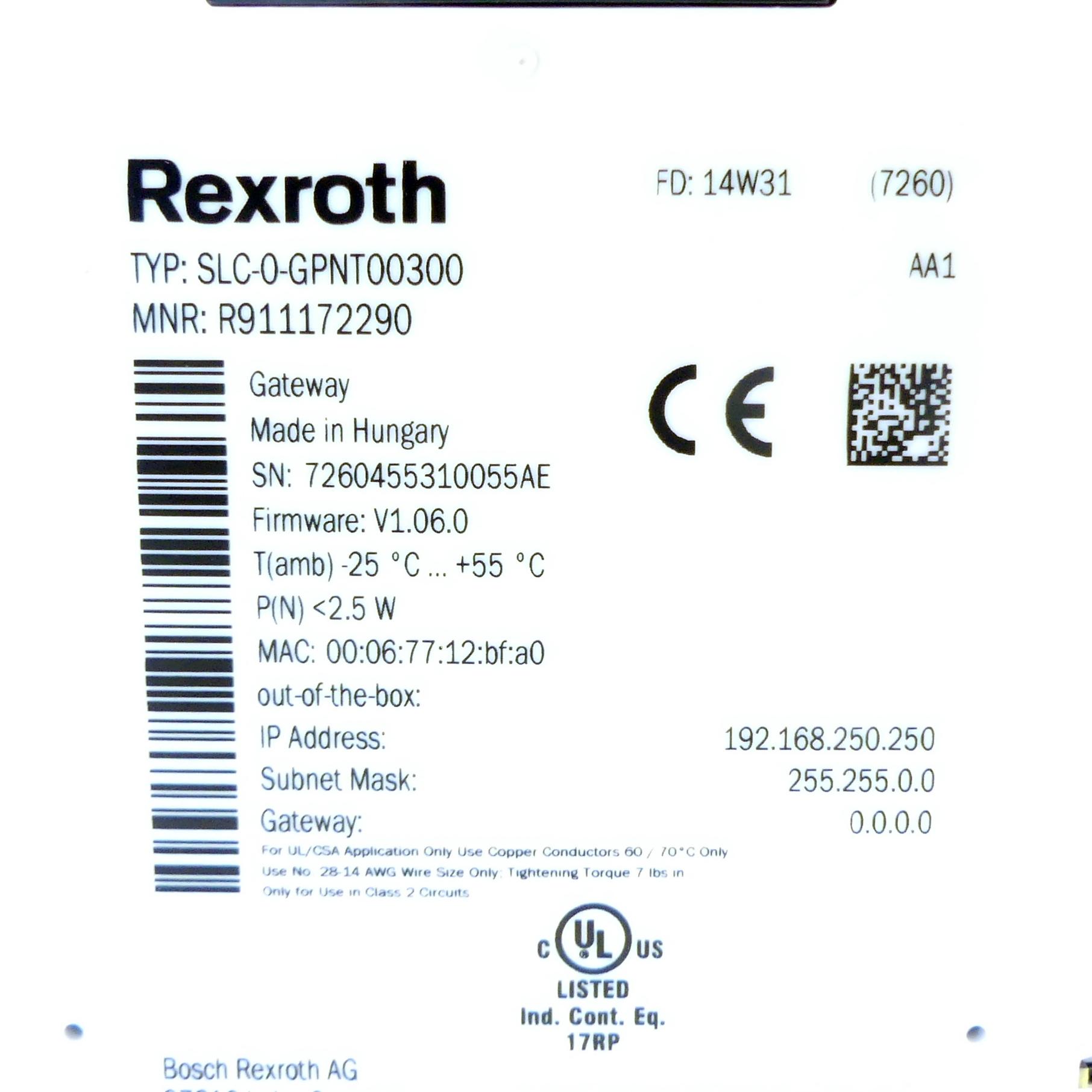 Produktfoto 2 von REXROTH Ein-Ausgangsmodul SLC-0-GPNT00300