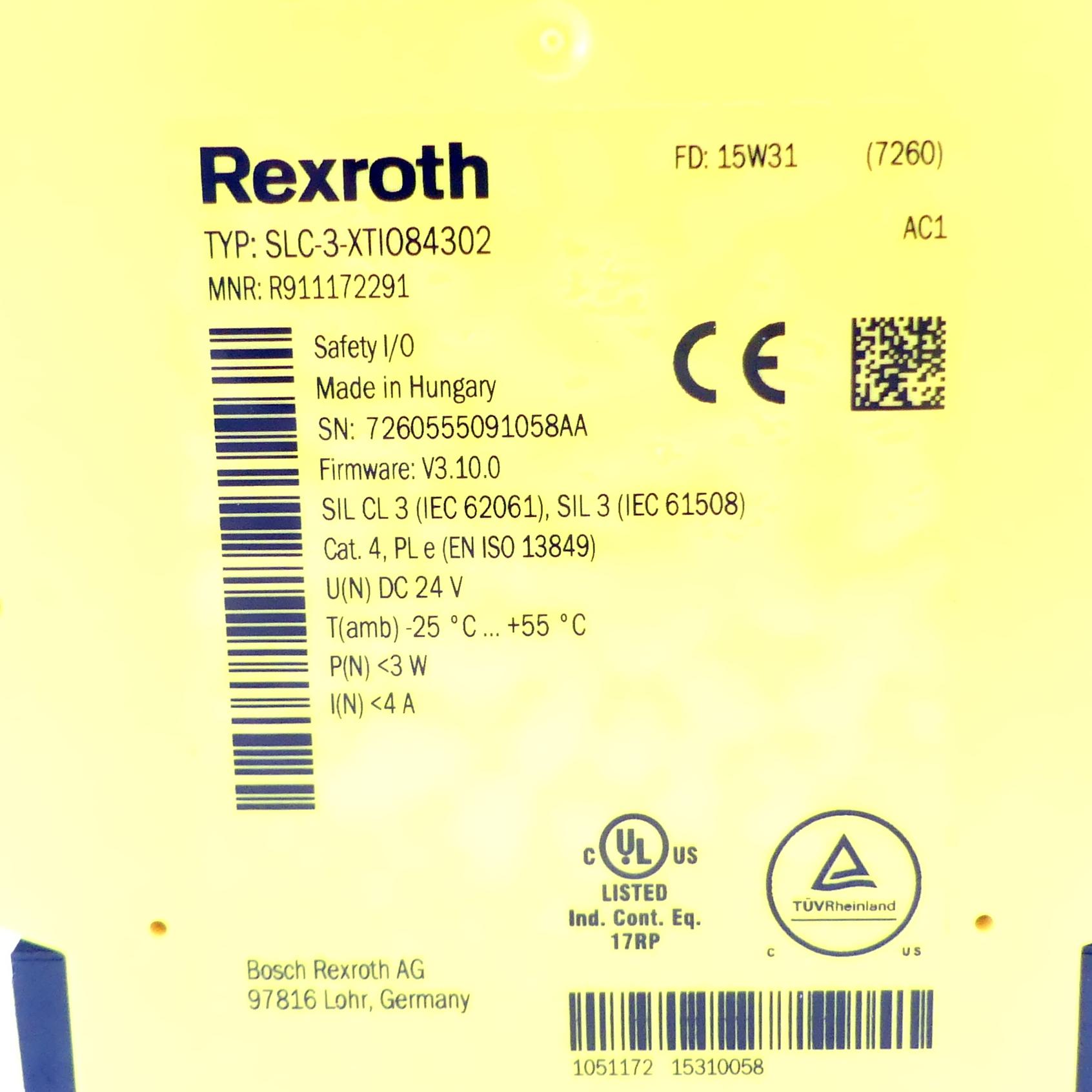 Produktfoto 2 von REXROTH Ein-Ausgangsmodul SLC-3-XTI084302