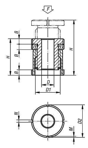 Produktfoto 2 von HÖHENVERSTELL-ELEMENT STANDARD, D=4,5 VERGÜTUNGSSTAHL,  D2=25