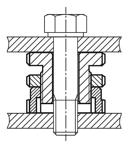 Produktfoto 3 von HÖHENVERSTELL-ELEMENT NIEDRIGE FORM, D=6,6 EDELSTAHL,  D2=32