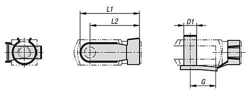 Produktfoto 2 von FEDERKLAPPBOLZEN FÜR GABELKÖPFE DIN71752 G=12 STAHL, VERZINKT, KOMP:FEDERBANDSTAHL