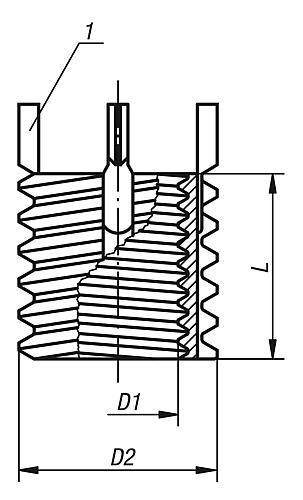 Produktfoto 2 von GEWINDEEINSATZ STANDARD, STAHL, M12x1,25, M16x1,5