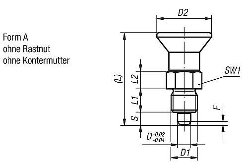 Produktfoto 2 von ARRETIERBOLZEN GR.9 D1=M06X0,75, D=3, FORM:A OHNE RASTNUT OHNE KONTERMUTTER, KURZE AUSFÜHRUNG, EDELSTAHL UNGEHÄRTET,